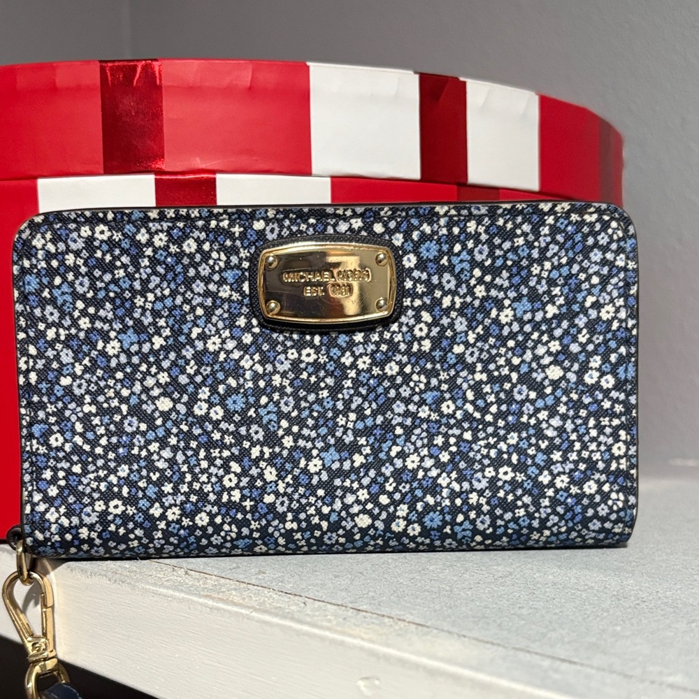 Michael Kors Navy Floral Wallet